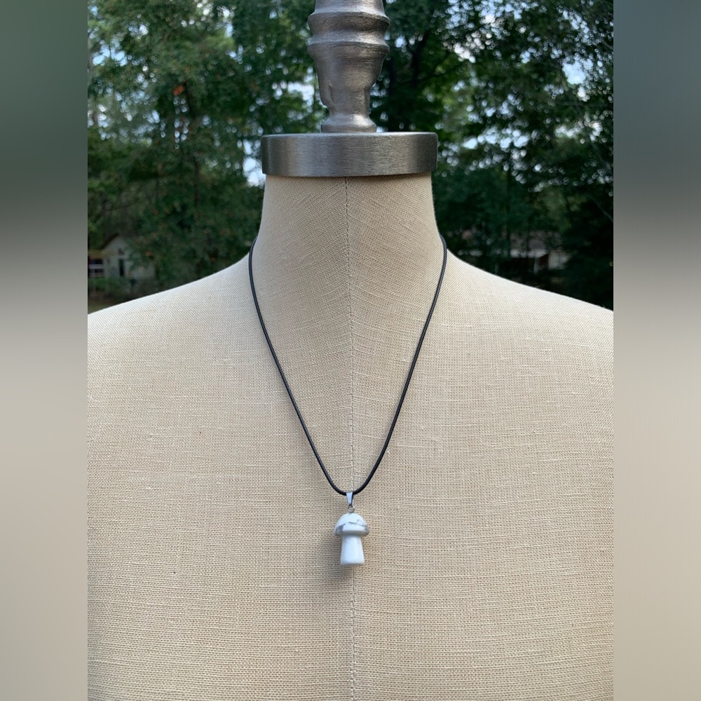 Handmade Genuine Stone Mushroom Amulet Necklace - Picture 14 of 14